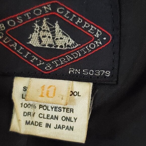 Vintage Boston Clipper Classic Black Wool 1 Button Blazer Size 10 - Picture 4 of 4